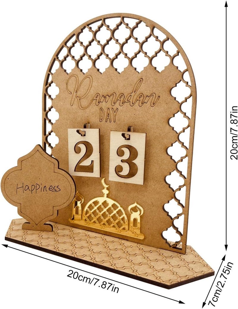 woobles 2022 Ramadan Countdown Calendar DIY Eid Mubarak Ornament Wooden Ramadan Calendar for Home Party Decoration Craft Ornament - Image 4